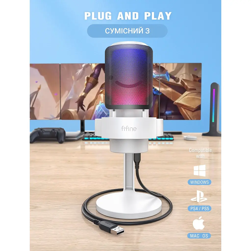 Мікрофон Fifine USB (A8W) - фото 10