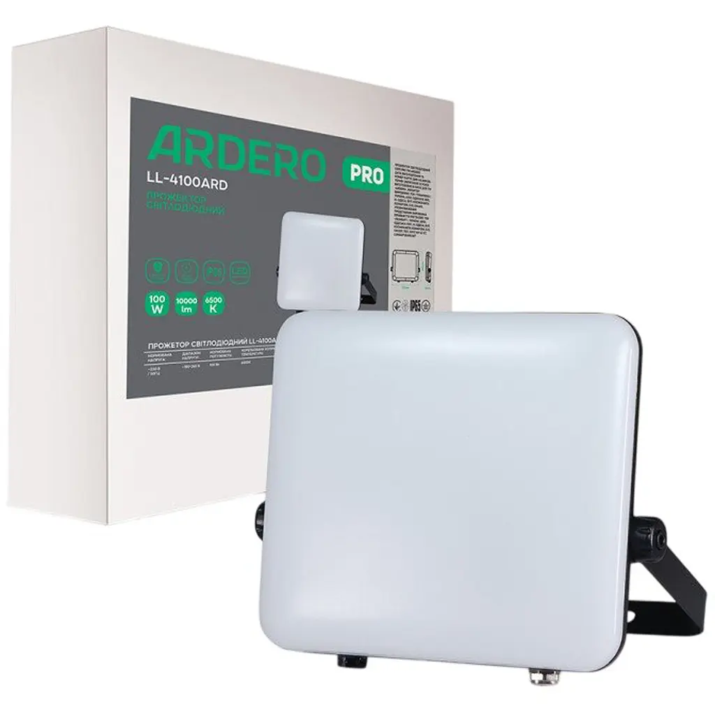 Світлодіодний прожектор Ardero LL-4100ARD PRO 100 Вт 6500 K чорний (80228) - фото 2