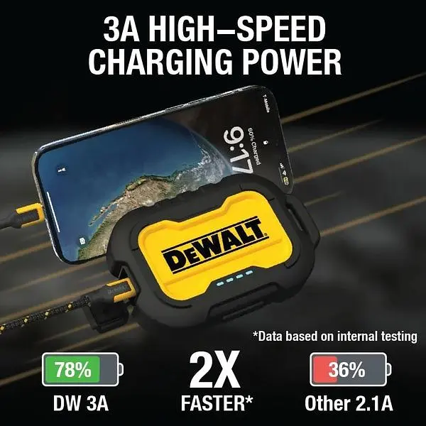 Портативний зарядний пристрій DeWalt ємністю 10 000 мАг з USB-C портом для iPhone 16/16 Plus/16 Pro - фото 6