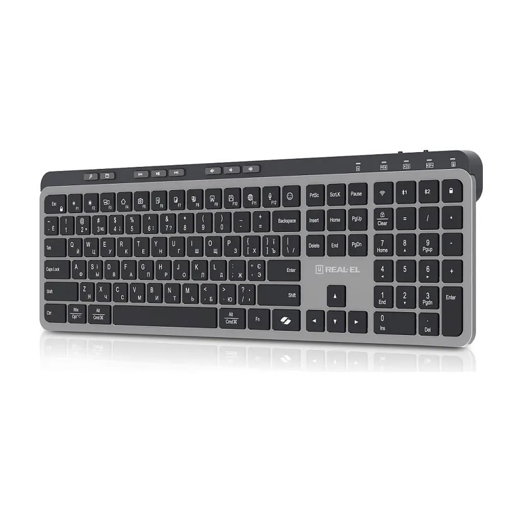 Клавіатура REAL-EL RK-737W Wireless/Bluetooth Black/Grey (EL123100060) - фото 5