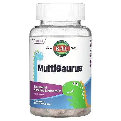 Мультивітаміни для дітей MultiSaurus Mixed Berry 60 жувальних таблеток KAL vit0005326