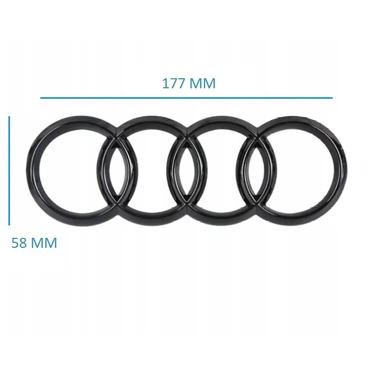Задня емблема Audi Чорна Глянець 177х58 мм на скотчі (Завод) - фото 2