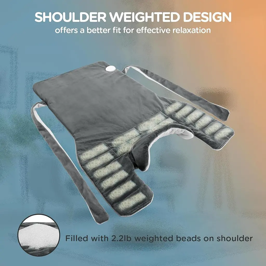 Comfytemp електрична грілка для спини, шиї та плечей XXL 22×33", з обтяженням, авто-вимкнення, сіра - фото 8
