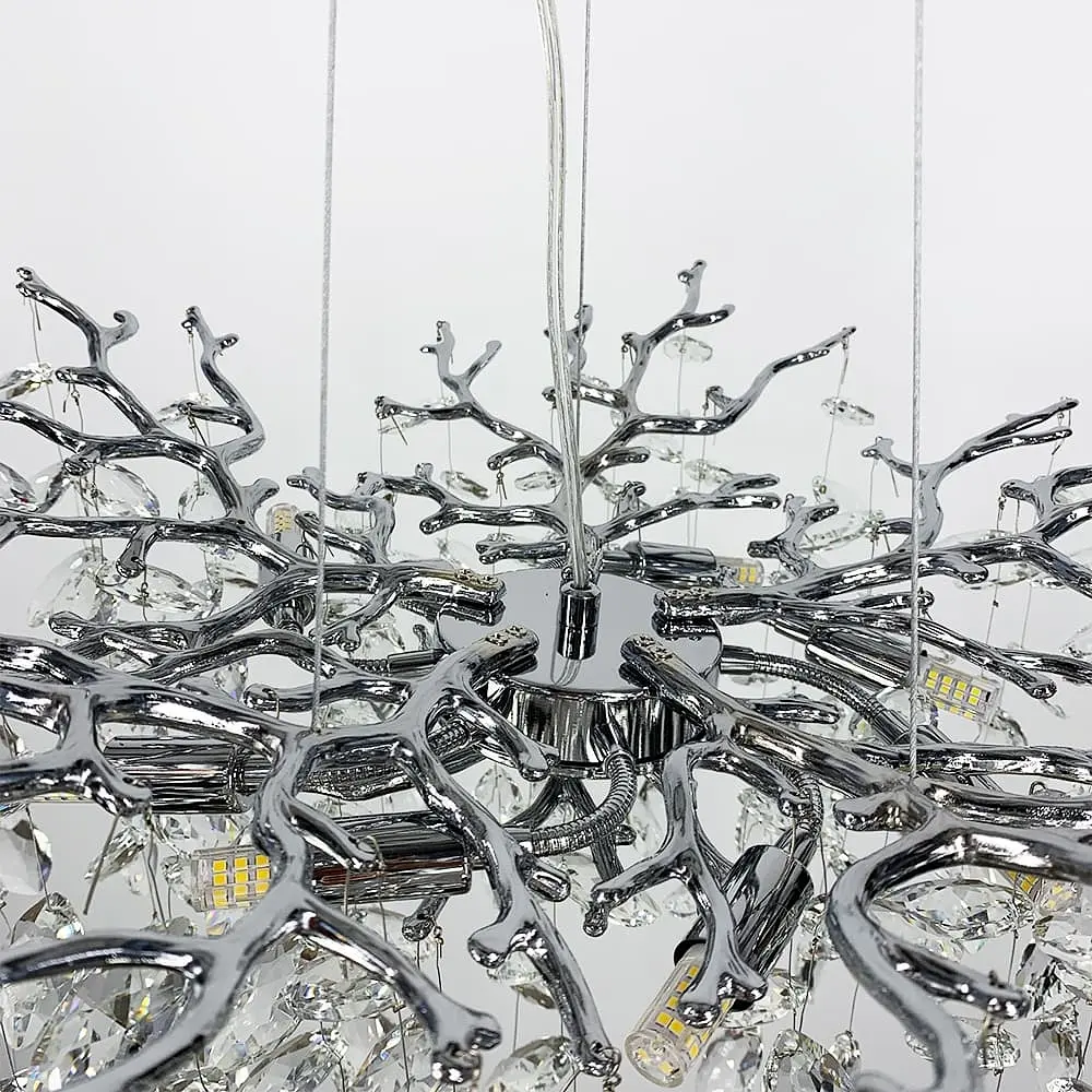 Изысканная серебряная люстра DIAMINA с хрустальными камнями Ø 80 см | Ст. 33007-760 CH | Line F - фото 5