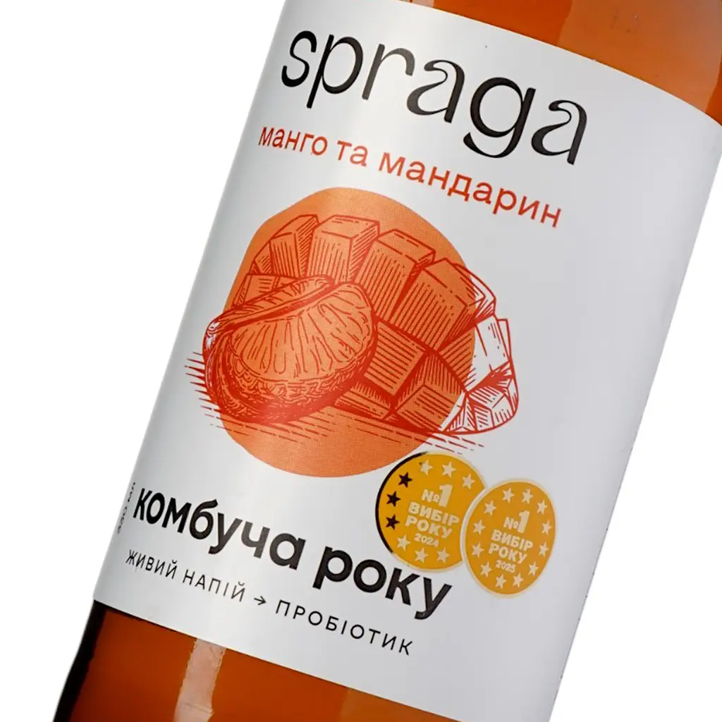 Напій безалкогольний Spraga Комбуча манго та мандарин 330 мл - фото 6