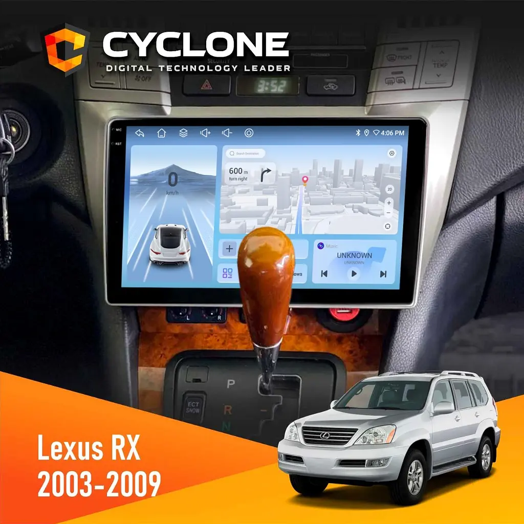 Штатна магнітола Lexus RX 2003-2007 Cyclone C9-012 4x64, DSP, 4G Cyclone (НФ-00007931)