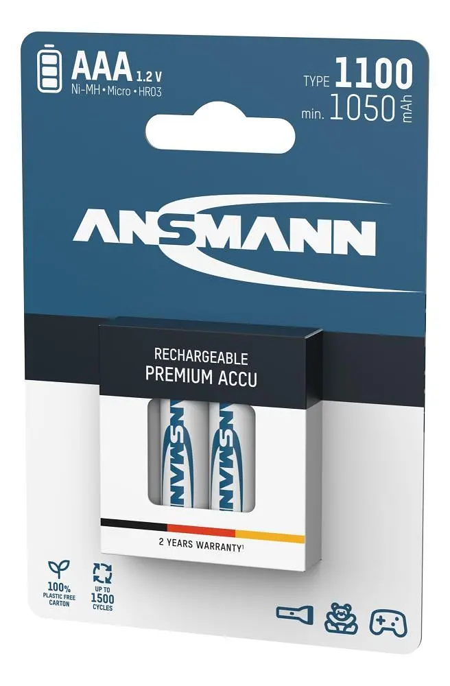 Аккумуляторы Ansmann AAA/HR03 NI-MH 1100 mAh BL 4 шт (5035232) - фото 2