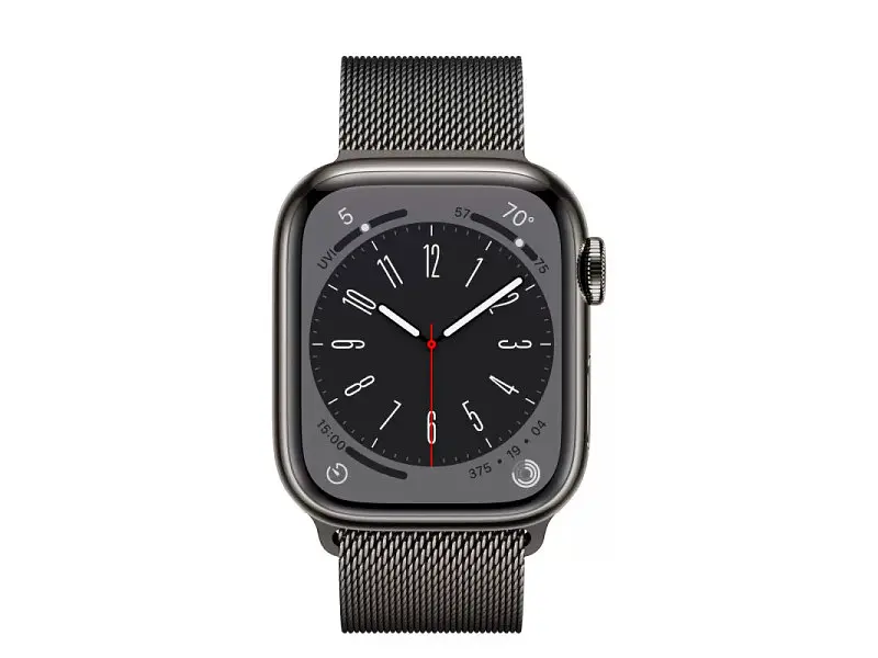 Смарт-годинник Apple Watch Series 8 GPS + Cellular 45mm Graphite S. Steel Case w. Milanese Loop Graphite (MNKW3/MNKX3) - фото 2