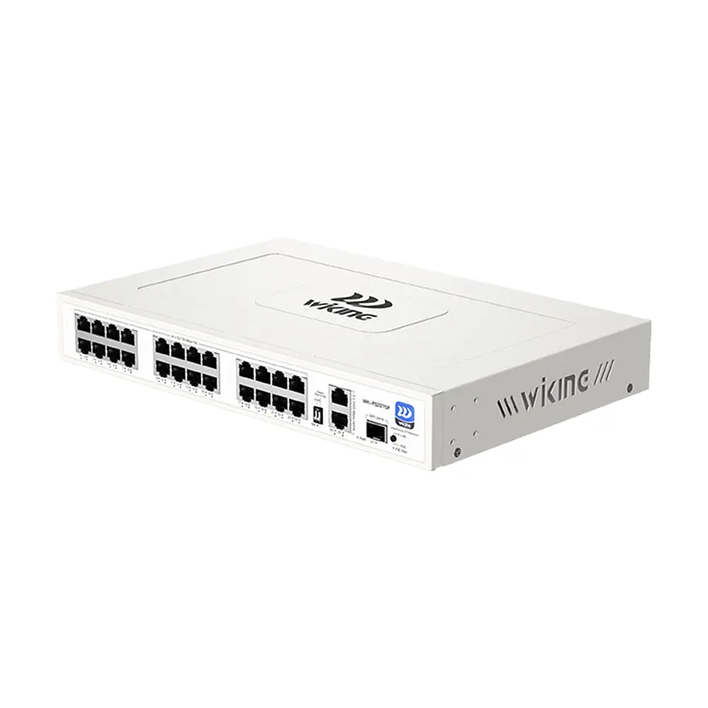 PoE-комутатор 27-портовий некерований Wiking WK-PS227GF, 24x100Mbps PoE, 2x1000Mbps Uplink, 1x1000Mbps SFP, 270W (73-00273) - фото 4