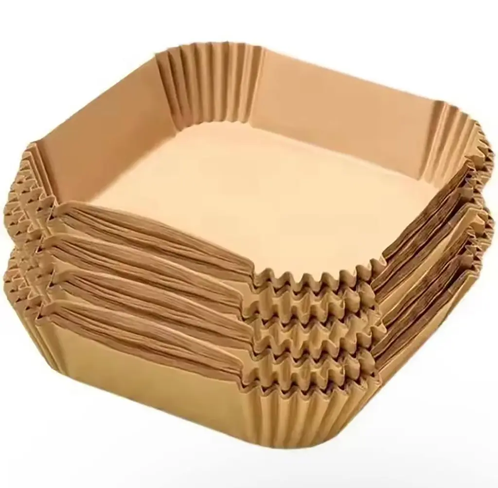 Одноразовые пергаментные формы для выпечки и жарки в аэрофритюре и мультиварке, квадратные, 20х20см, 50 шт Коричневый 88362 - фото 7