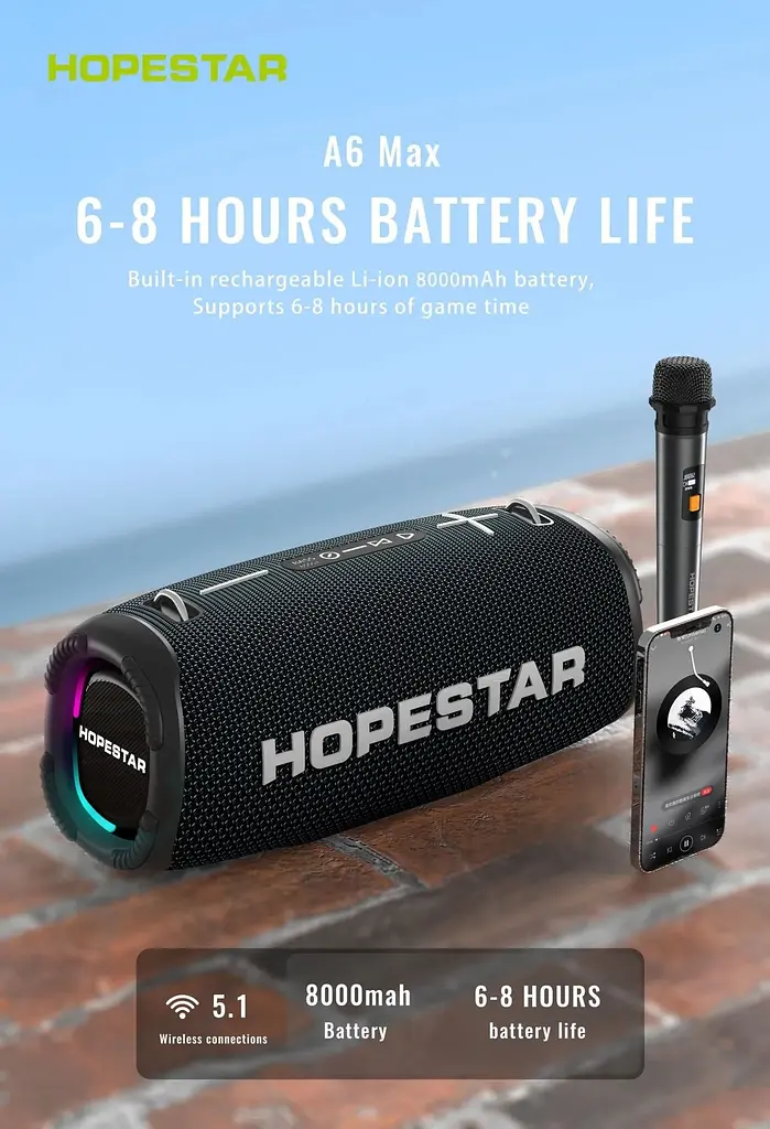Аудіо колонка Hopestar A40 70W з мікрофоном (42811-A40_3218) - фото 3