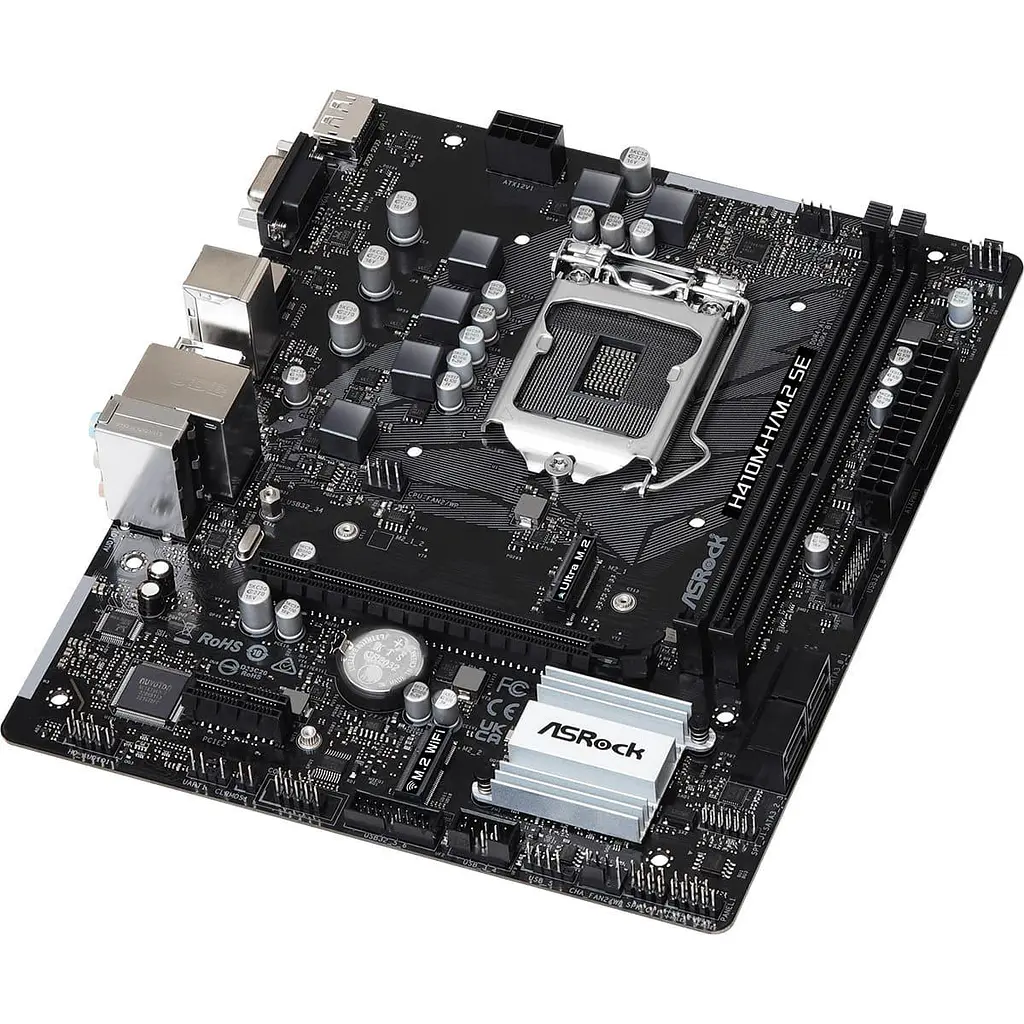 Материнська плата AsRock H410M-H/M.2 SE (H410M-H/M.2 SE) (Socket 1200, Intel H410, Micro-ATX) - фото 3