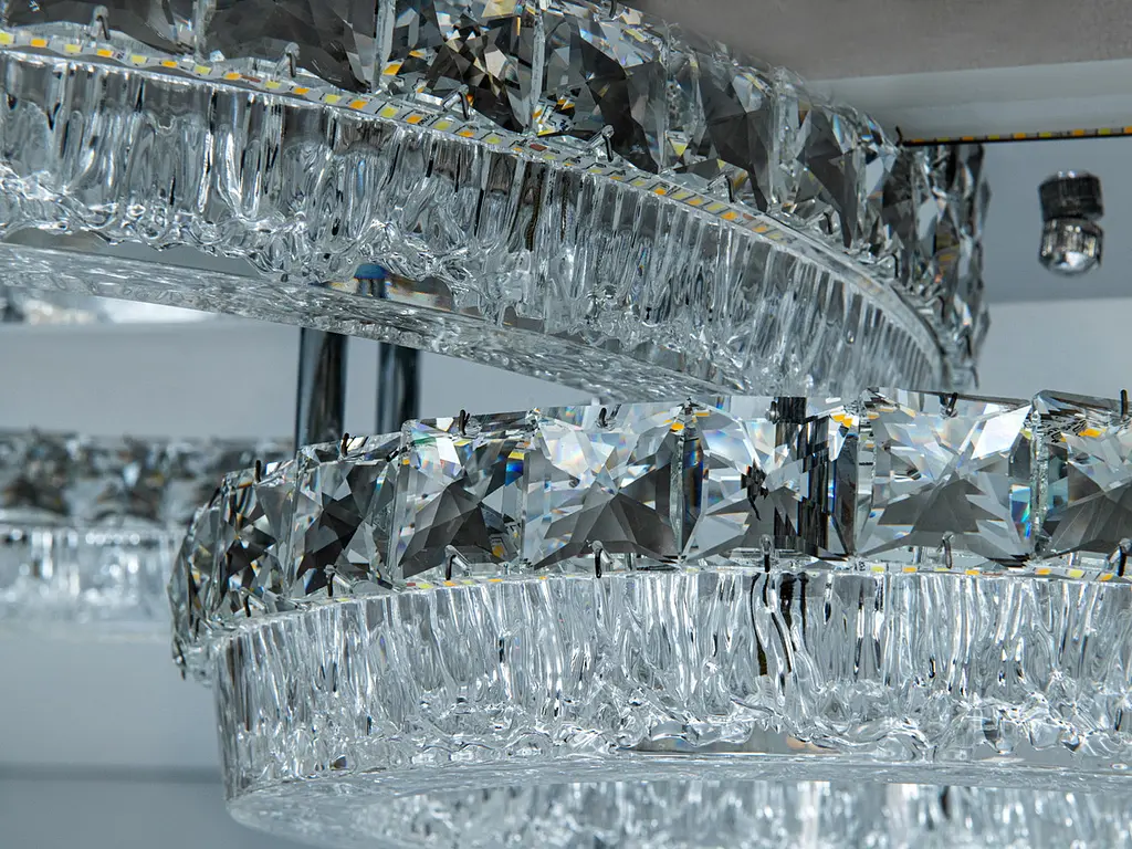Люстра стельова LED кришталева Diasha MX6027/500+300HR хром 140W пульт - фото 4