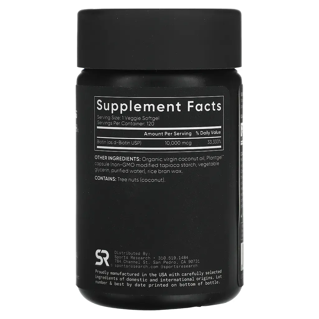 Біотин Sport Research Biotin 10 000 mcg 120 капсул - фото 2