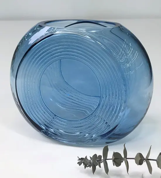 Ваза 19x10x16 "Марокко кругла" (скло у напиленні)