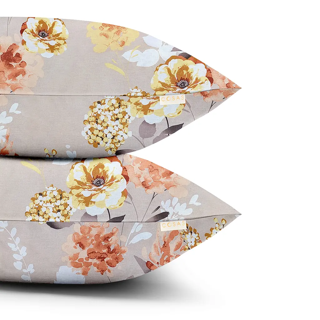 Комплект постельного белья Cosas Roxy flowers Семейный бежевый (FlowerRoksiBeige_Mustard16_160x2) - фото 3