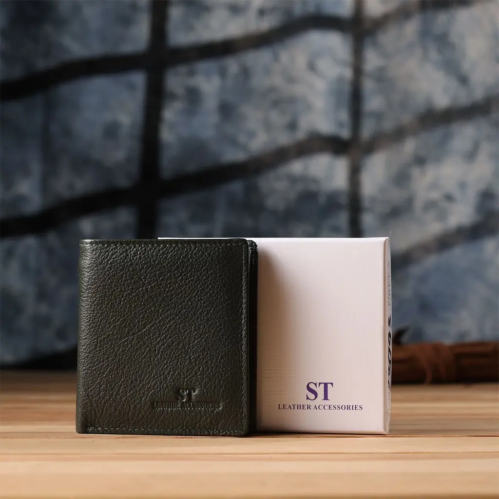 Жіночий гаманець на магніті з натуральної шкіри ST Leather 23093 зелений - фото 10