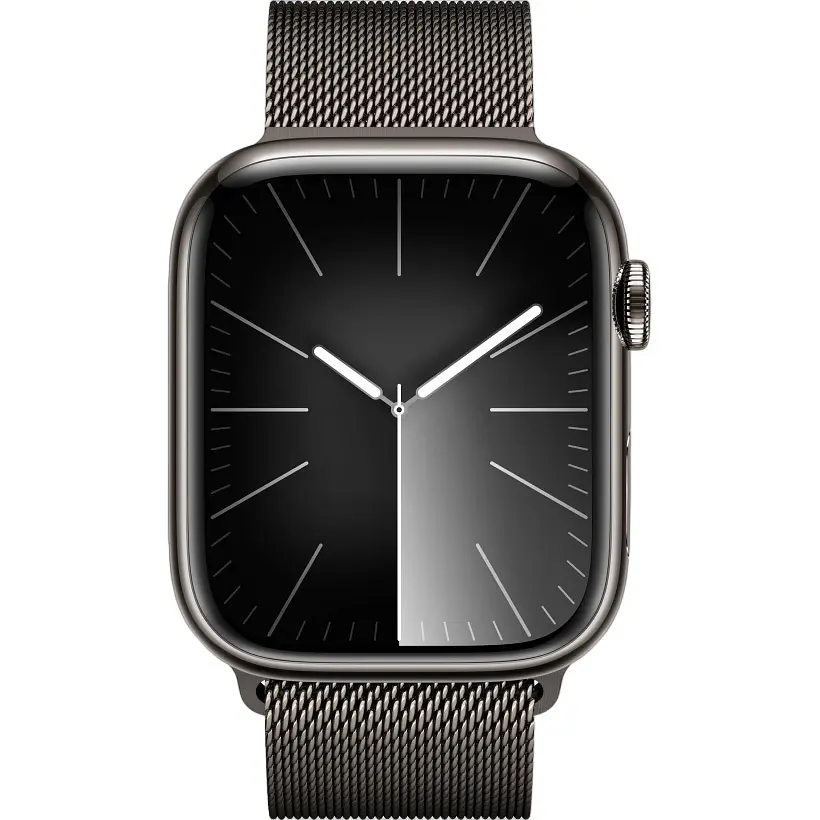 Смарт-годинник Apple Watch Series 9 GPS + Cellular 45mm Graphite Stainless Steel with Graphite Milanese Loop (MRMX3) [92677] - фото 2