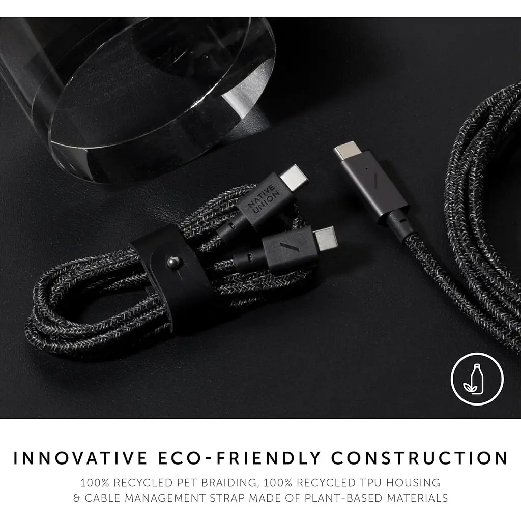 Кабель USB-C to USB-C Native Union Belt Cable Cosmos Black 1.2 м (BELT-C-CS-BLK-2-NP) - фото 8