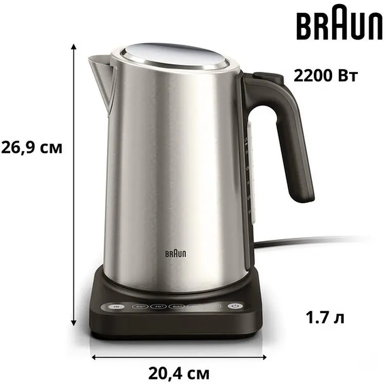 Электрочайник Braun WK 5205 BK (0X21010081) - фото 4