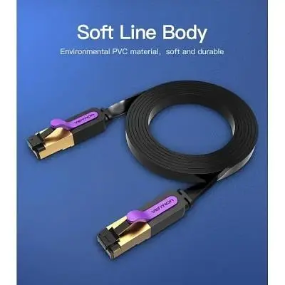 Патч-корд 3м, FTP cat 7 RJ-45 black Vention (ICABI) - фото 2