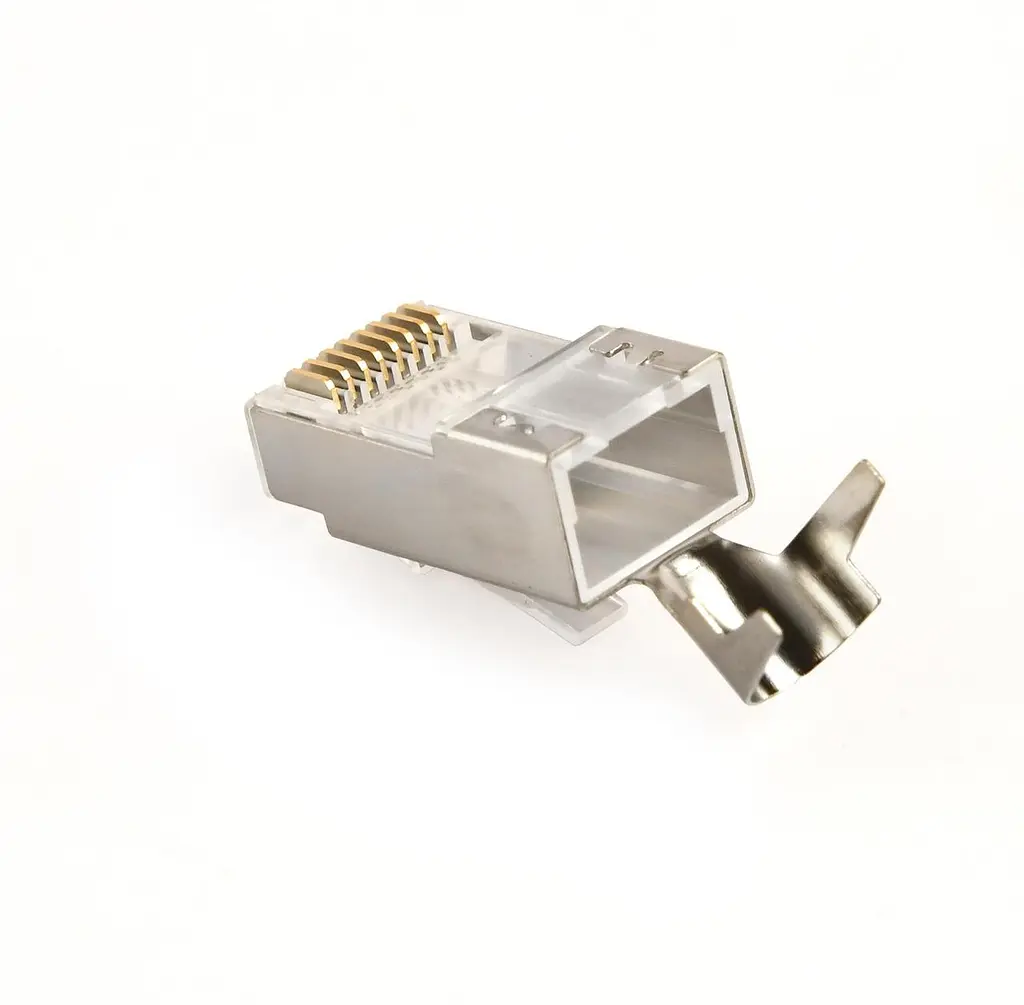 Конектор RJ 45 Cablexpert (LC-PTF7-01/50) 8P8C, Cat.7, FTP, з наскрізними отворами, позолочені контакти (50 шт/уп) - фото 3
