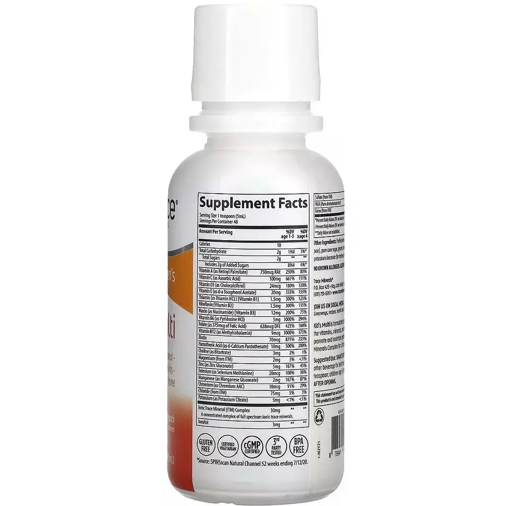 Мультивітаміни для дітей Trace Minerals Kid's Multi з цитрусовим смаком 237 мл - фото 3