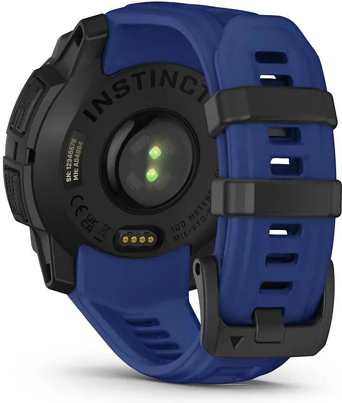 Смарт-часы Garmin Instinct 3 45mm AMOLED Black with Blue Band (010-02936-03) - фото 6