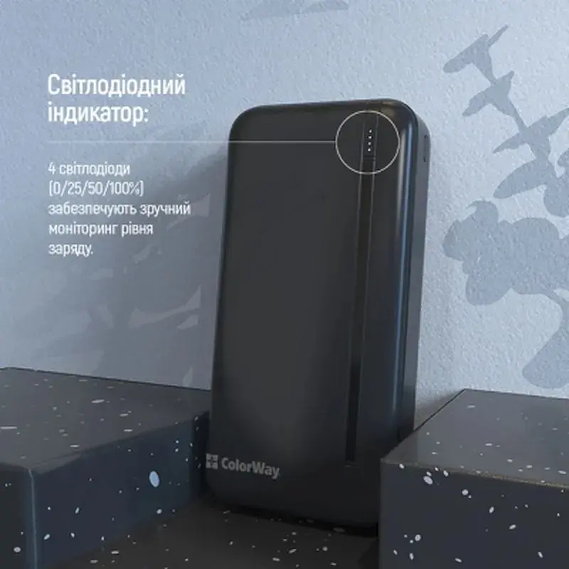Батарея універсальна ColorWay 20 000 mAh Portable Charger (USB/QC3.0 + USB-C/PD/22.5W) Black (CW-PB200LPB4BK-PD) - фото 11