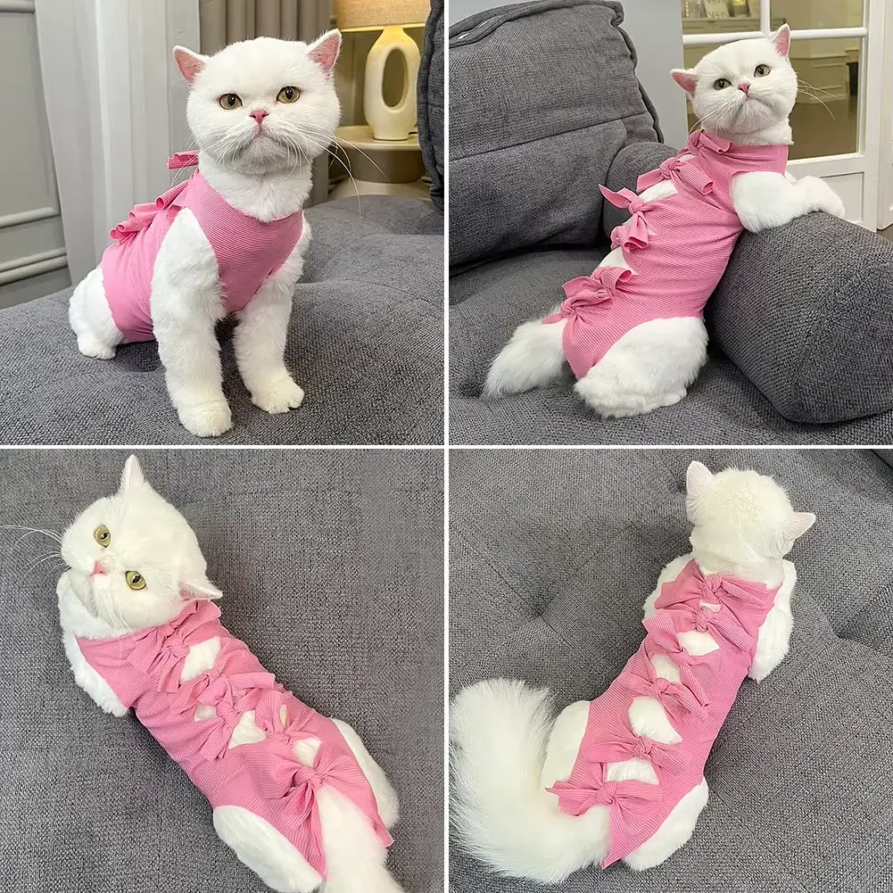 Одяг для котів після операції Holley Bow-knots Pink M - фото 4