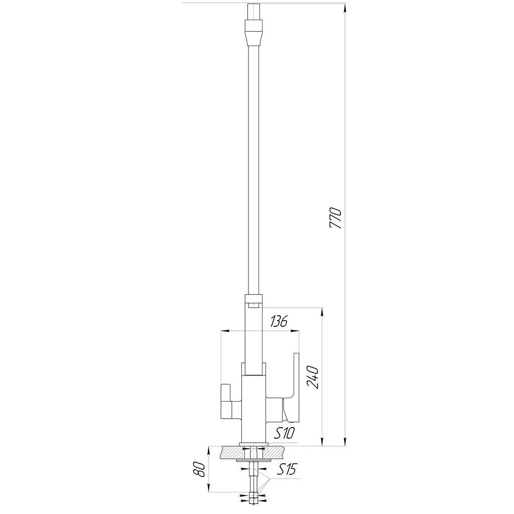 Смеситель для кухни под осмос Globus Lux PIANO GLPN-0900-10-BB черный одноручный с поворотным изливом для фильтрации воды - фото 2
