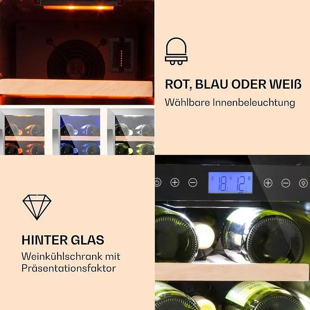 Винный холодильник Klarstein Vinovilla 17 Built-In Duo (10032030) - фото 3