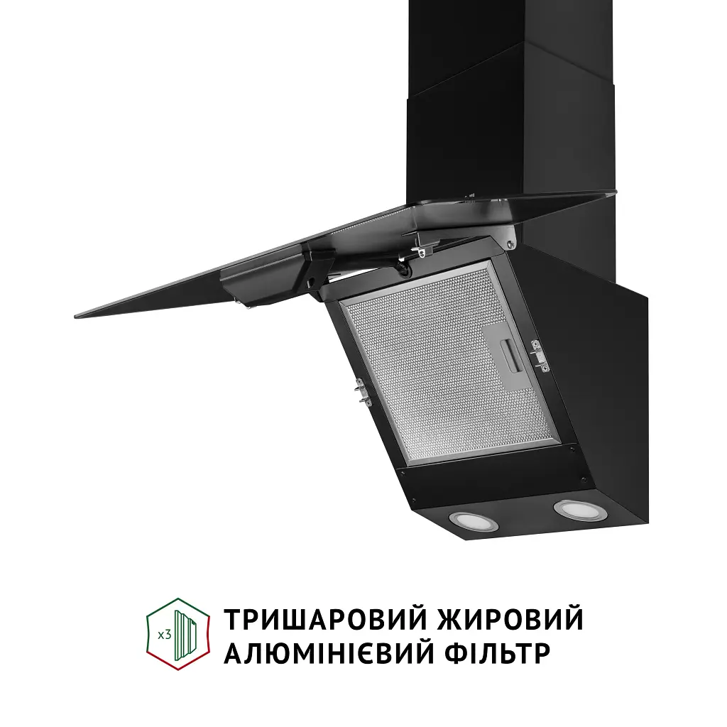 Витяжка декоративна похила Perfelli VICCO 5HM NERO - фото 5