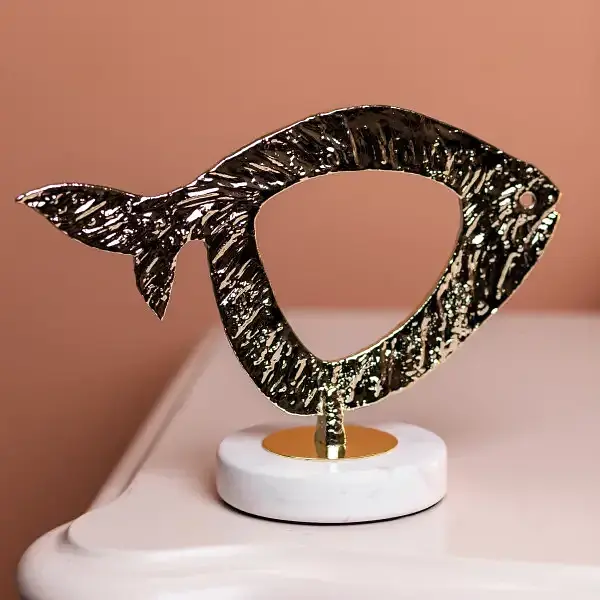 Декоративна фігурка Yiwu Modern Fish 25х10х18 см металева статуетка колекційна для дому декор на камін HP-7-21 - фото 2