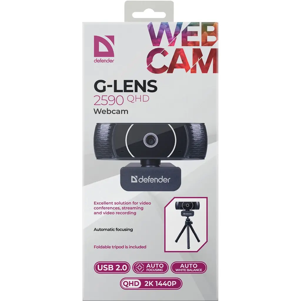 Веб-камера Defender G-lens 2590 QHD 2K 1440p, 3.7МП чорна (63113) - фото 6