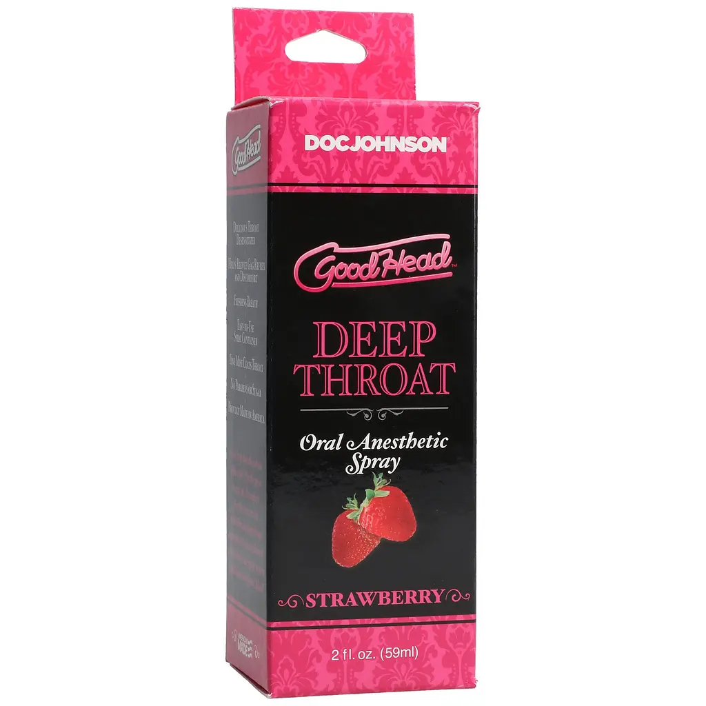 Спрей для мінету Doc Johnson GoodHead DeepThroat Spray - Sweet Strawberry 59 мл для глибокого мінету - фото 3