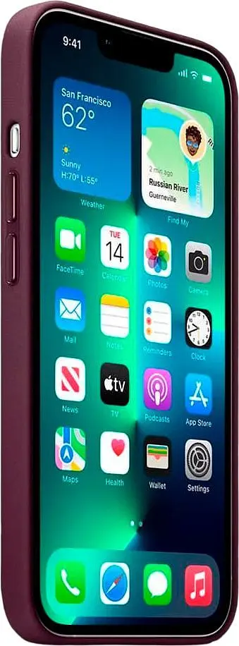 Чохол Leather Case с MagSafe для Apple iPhone 13 Pro Dark Cherry (MM1A3) [82270] - фото 4