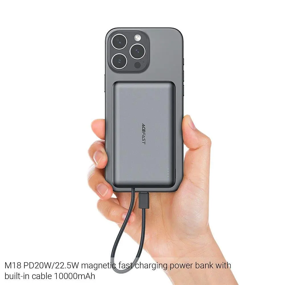 Павербанк Acefast Magnetic Wireless Black 10 000 mAh / 22.5 Вт (6974316284017) - фото 5