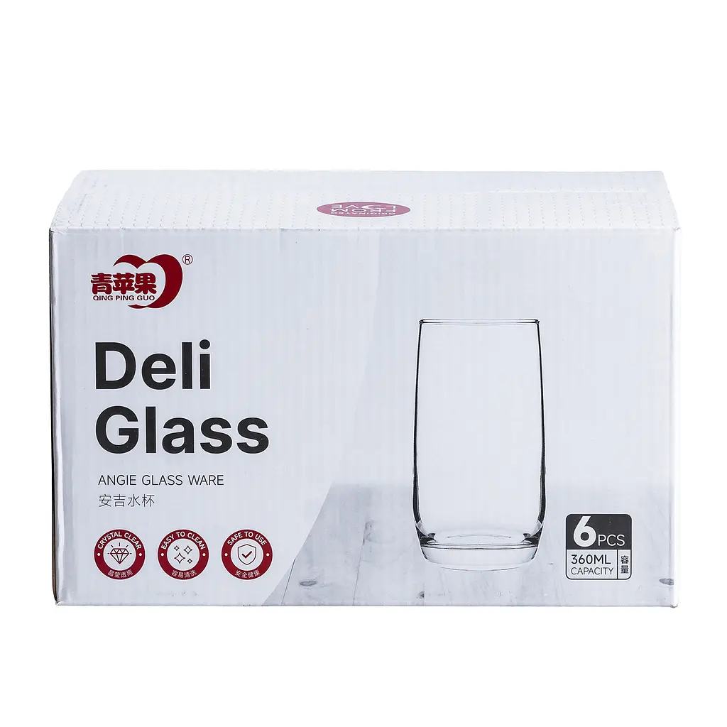 Набір склянок Deli Glass високих 6 штук по 360 мл, прозорий TS Kitchen HP557 - фото 4