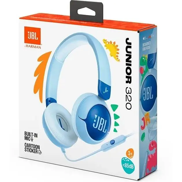 Детские наушники проводные JBL Junior 320 (JBLJR320BLU) голубые - фото 5