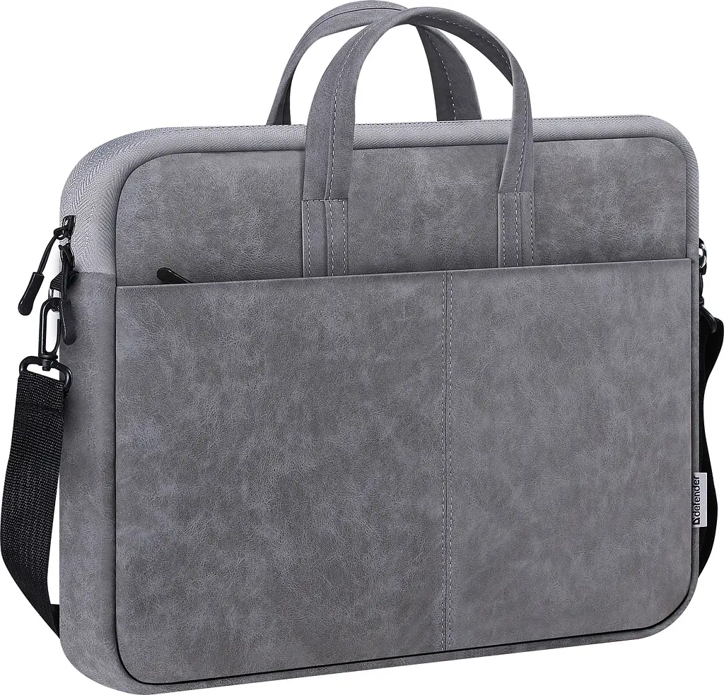 Сумка для ноутбука 15.6'' Defender Solid PU шкіра кишеня сіра - фото 2