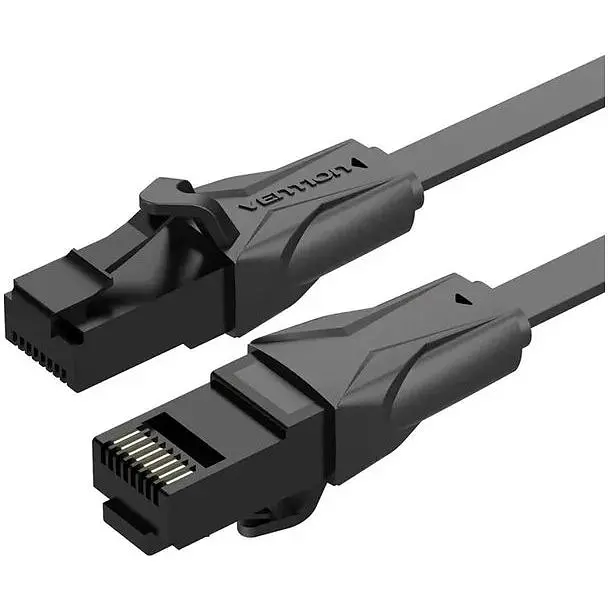Патч-корд 5м, UTP cat 6 RJ-45 flat black Vention (IBJBJ)