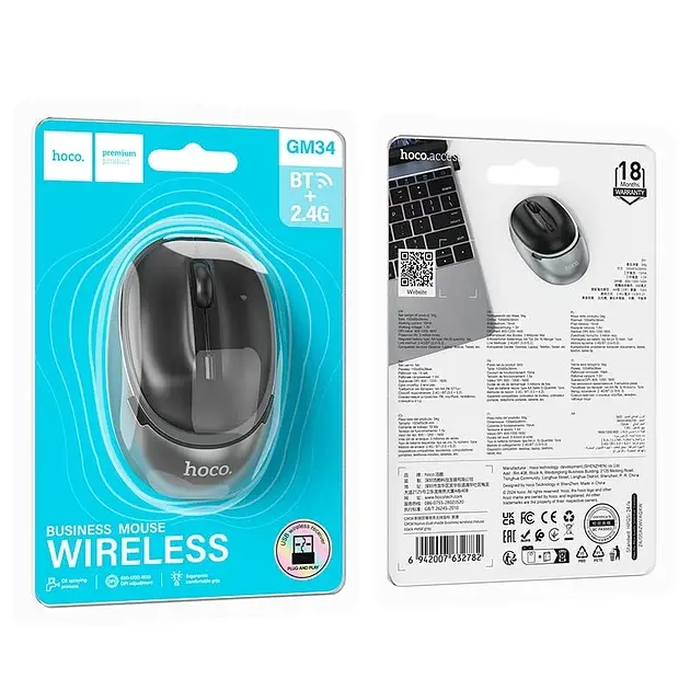Бездротова миша Hoco GM34 Nuevo Dual-Mode Business Wireless Mouse Black - фото 5