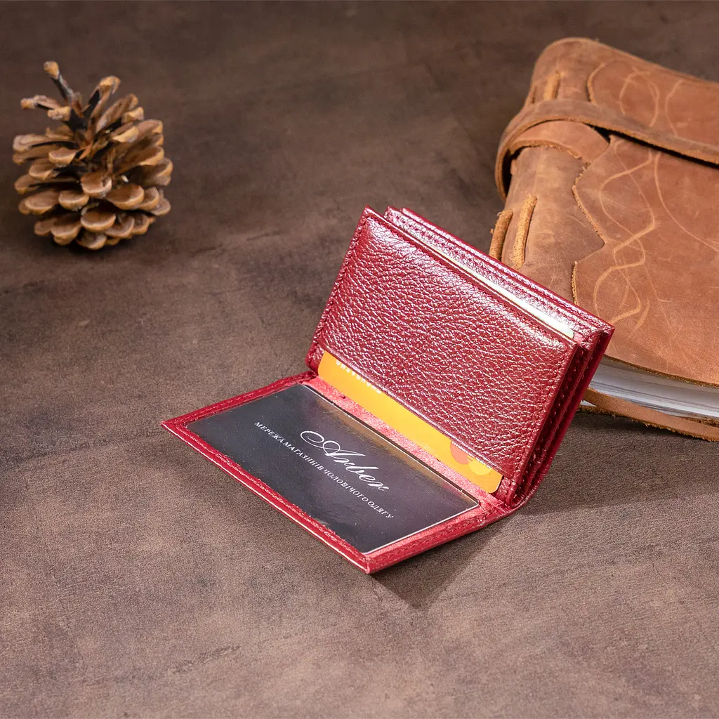 Жіночий шкіряний гаманець-візитниця ST Leather 10х6.5х1 см acs0015958 - фото 8