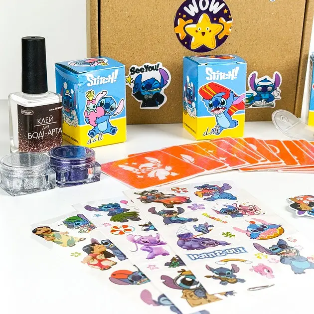 Набір для біо-тату "Wow Box Стіч" Fresh Tattoo wow-box-stich-3 для 3 дітей - фото 2