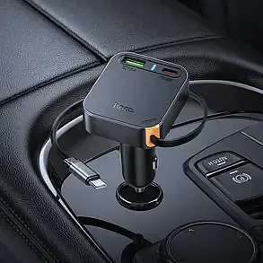 АЗП-USB HOCO NZ18 PD35W+QC3.0 (2Type-C/1USB) Black - фото 2