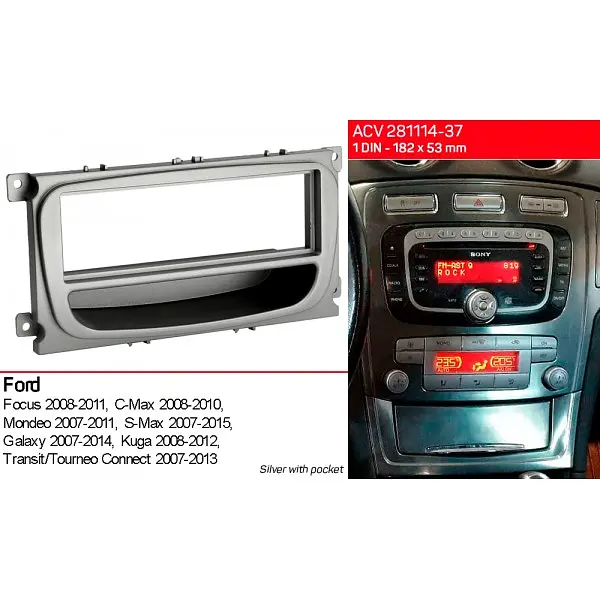 Переходная рамка Ford Focus, Mondeo, S-Max, C-Max, Galaxy, Kuga ACV 281114-37 - фото 4