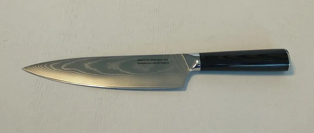 Ніж кухарський 20 см Damascus DK-HJ 6005 AUS-10 Дамаська сталь 67 шарів - фото 7