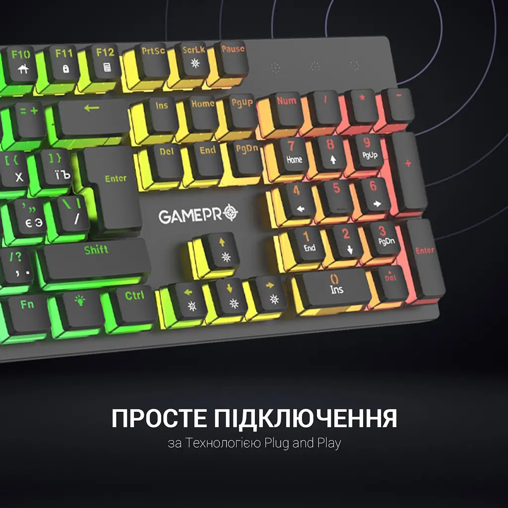 Клавіатура GamePro MK85R Red Switch RGB USB Black (MK85R) - фото 7