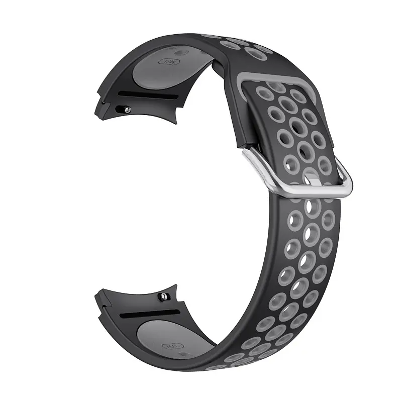 Браслет Galaxy Uniq для Samsung Galaxy Watch 4 - чорно-сірий ширина кріплення 20мм силікон Watchbands (W40-6WB44048461) - фото 4